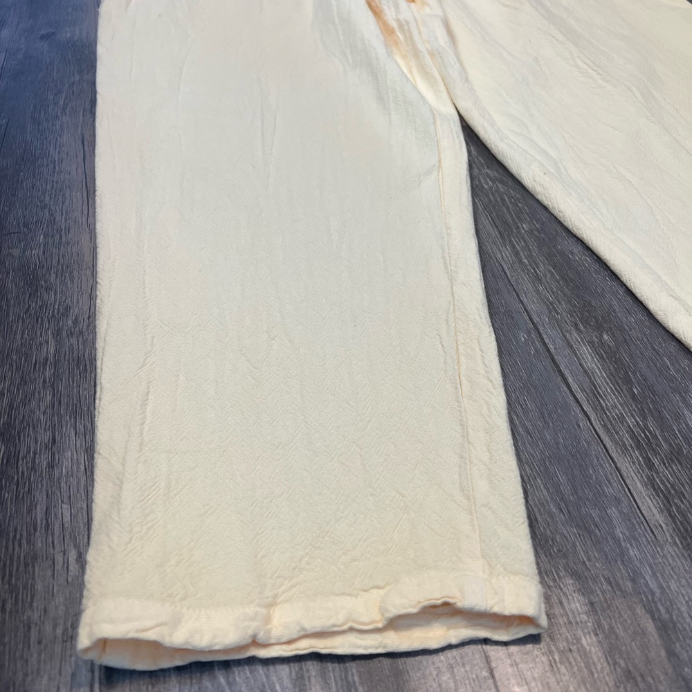 Sea Breeze of California Butter Yellow Pants Tapered 100% Cotton Baggy Casual - Picture 2 of 6